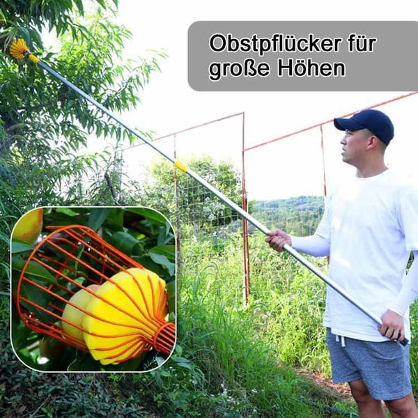 High-Reach Fruit Picker - Telescopic Harvesting Tool for Tall Trees & Hard-to-Reach Fruit