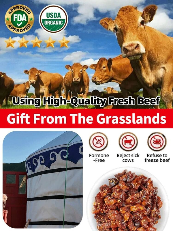 Inner Mongolia Air-Dried Beef Tendons - Grassland Specialty Chewy High-Protein Snack