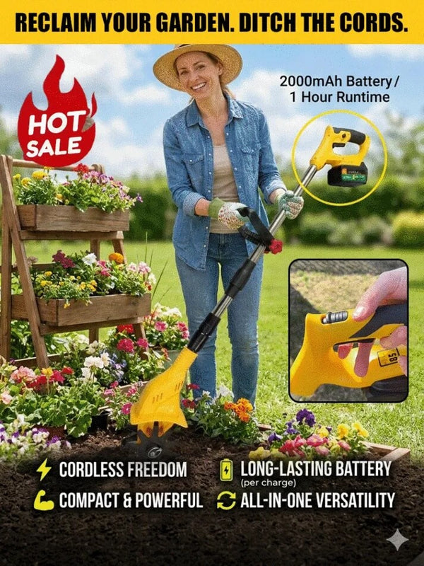 Lightweight Foldable Soil Tiller - High-Torque Garden Cultivating Tool