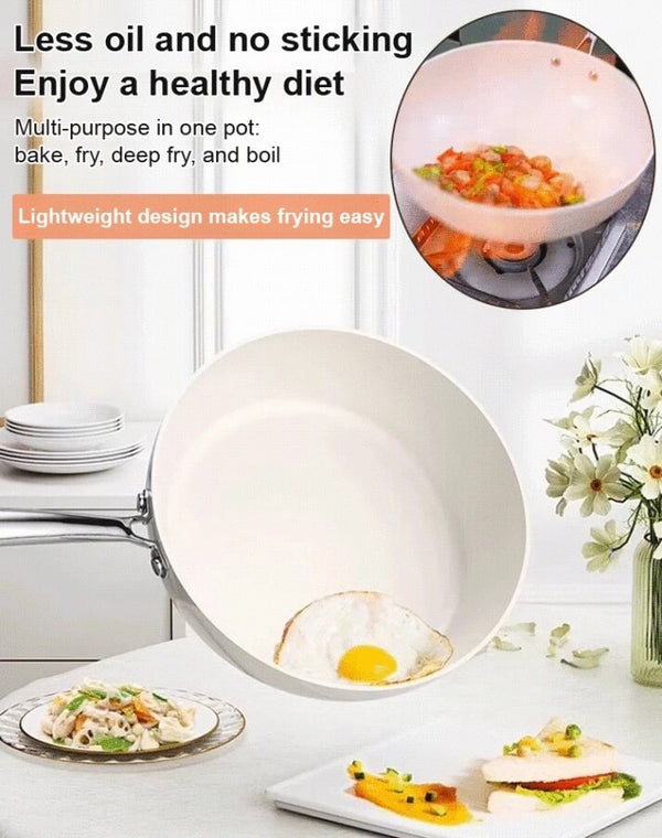 Micron-Level Ceramic Glaze Non-Stick Pan - Healthy Scratch-Resistant Cookware