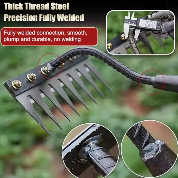 Multi-Functional Manganese Steel Weed Rake - All-in-One Garden Weeding Tool