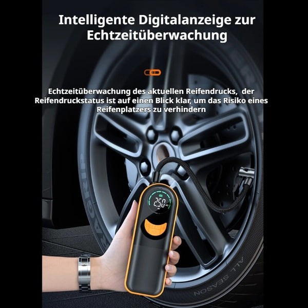Wireless Car Air Pump - Mini Portable Tire Inflator with Digital Display & Multi-Function Design