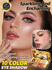 10-Color Glitter Eyeshadow Palette - Waterproof High-Pigment Makeup Set