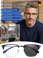 【100-700° Intelligent Focusing】Auto-Focus Blue Light Blocking Reading Glasses.