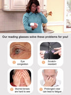 【100-700° Intelligent Focusing】Auto-Focus Blue Light Blocking Reading Glasses.