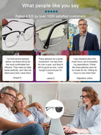 【100-700° Intelligent Focusing】Auto-Focus Blue Light Blocking Reading Glasses.