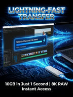 16TB Military-Grade Portable Hard Drive - Secure High-Speed 1000MB/s External Storage