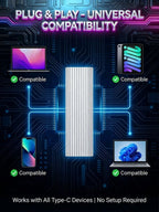 16TB Military-Grade Portable Hard Drive - Secure High-Speed 1000MB/s External Storage