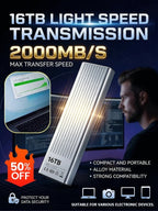 16TB Portable SSD - IP54 Waterproof Shockproof External Storage for iPhone, Mac & PC (Factory Price Sale)