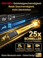 32TB Ultra-Portable SSD - 3050MB/s USB 3.2 Gen 2x2 Waterproof External Storage