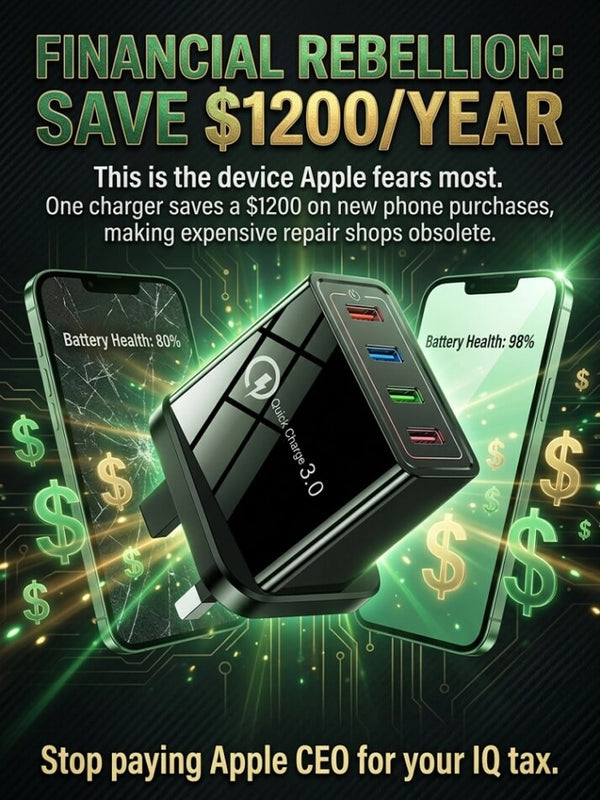 4-Port Travel Charger - Fast Multi-Device Charging for Extended Battery Life