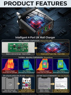 4-Port Travel Charger - Fast Multi-Device Charging for Extended Battery Life