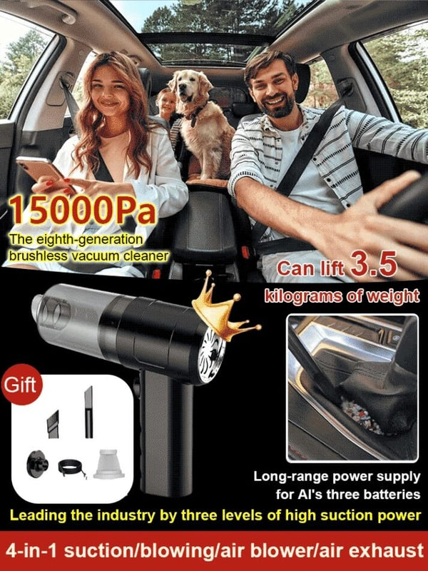 4-in-1 Automatic Vacuum Cleaner - 18000Pa Car & Home Multi-Function Device (Vacuum/Blower/Pump/Power Bank)