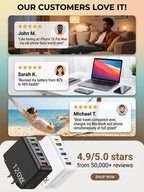 6-Port Fast Charging Adapter - Multi-Device Power Hub for Extended Battery Life