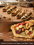 8 Premium Nut Boat Tart - Handmade Crispy Crust Traditional Botanical Vitality Snack