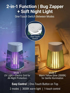 AI Smart Mosquito Repellent Night Light - Ultrasonic & LED Dual Insect Control