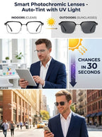 Adaptive Blue Light Reading Glasses - Ultra-Light Auto-Adjusting Smart Vision Eyewear (0–1000°)