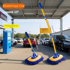 Adjustable Chenille Car Wash Mop - 3-Piece Soft Cleaning Brush Set for Vehicles