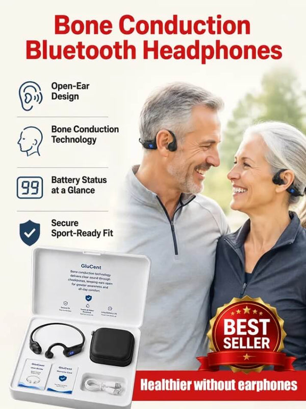 Bone Conduction Bluetooth Headphones - Open-Ear Comfort Audio for Seniors and Everyday Use