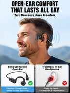 Bone Conduction Bluetooth Headphones - Open-Ear Comfort Audio for Seniors and Everyday Use