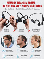 Bone Conduction Bluetooth Headphones - Open-Ear Comfort Audio for Seniors and Everyday Use