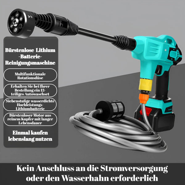 Brushless Cordless High-Pressure Car Washer - Portable Rechargeable Lithium Battery Cleaning System