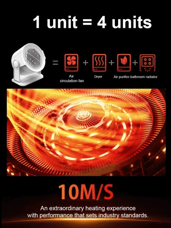 Ceramic Space Heater - Fast 3-Second Heating Energy-Saving Warmer