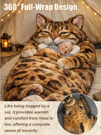 Cloud Plush Cat Sleeping Bag - Full Body Cozy Wrap for Comfort & Sleep