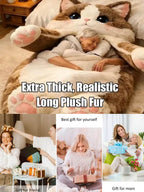 Cloud Plush Cat Sleeping Bag - Full Body Cozy Wrap for Comfort & Sleep