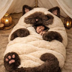 Cloud Plush Cat Sleeping Bag - Full Body Cozy Wrap for Comfort & Sleep