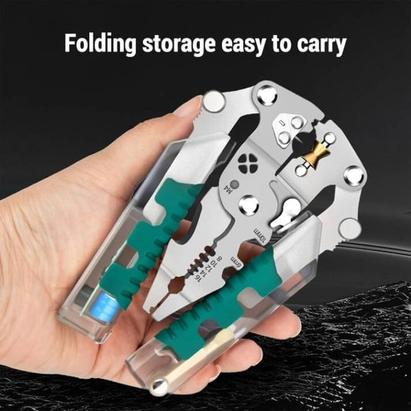 Folding Electrical Tool Set - Multi-Function Tester, Screwdriver & Wire Stripper Kit