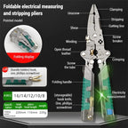 Folding Electrical Tool Set - Multi-Function Tester, Screwdriver & Wire Stripper Kit
