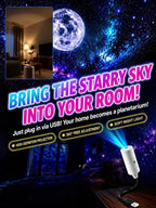 HD Galaxy Projector - 2M+ Lens for Vivid Moon & Galaxy Views