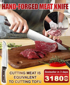 Hand Forged Meat Knife Cuts Meat Like Tofu.