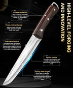 Hand Forged Meat Knife Cuts Meat Like Tofu.