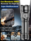 High-Power Tactical Flashlight - 1000m Long Range Waterproof Torch