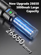 High-Power Tactical Flashlight - 1000m Long Range Waterproof Torch
