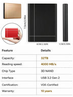 High-Speed Portable Solid-State Drive - Compact External SSD Storage Device
