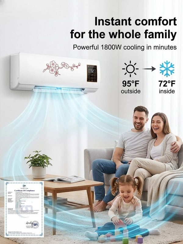 Hot & Cold Wall-Mounted Air Conditioner - Home Heating and Cooling System