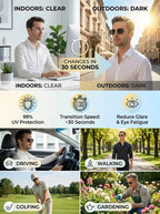 ISO-CE Certified Intelligent Photochromic Autofocus Glasses - Smart Adaptive Vision Eyewear (No Eye Test Required)