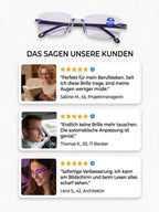 Intelligent Focus Adjustment Reading Glasses - Comfortable Smart Adaptive Vision Eyewear for Everyday Reading