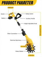 Lightweight Foldable Soil Tiller - High-Torque Garden Cultivating Tool