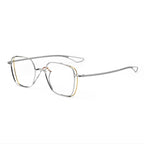 Luxury Pure Titanium Men's Glasses - Fashionable Double Gold-Line Frame Eyewear