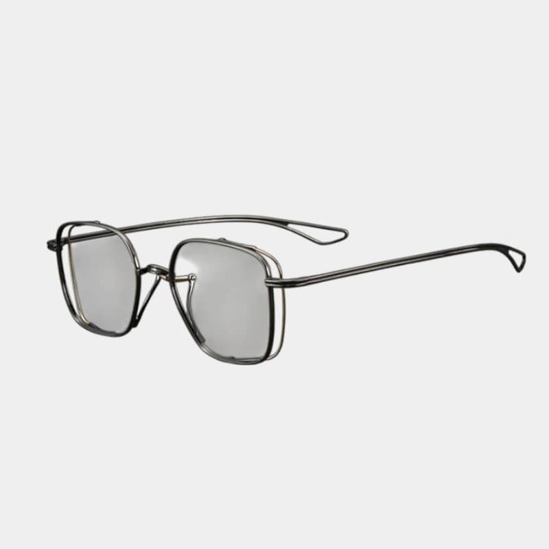 Luxury Pure Titanium Men's Glasses - Fashionable Double Gold-Line Frame Eyewear