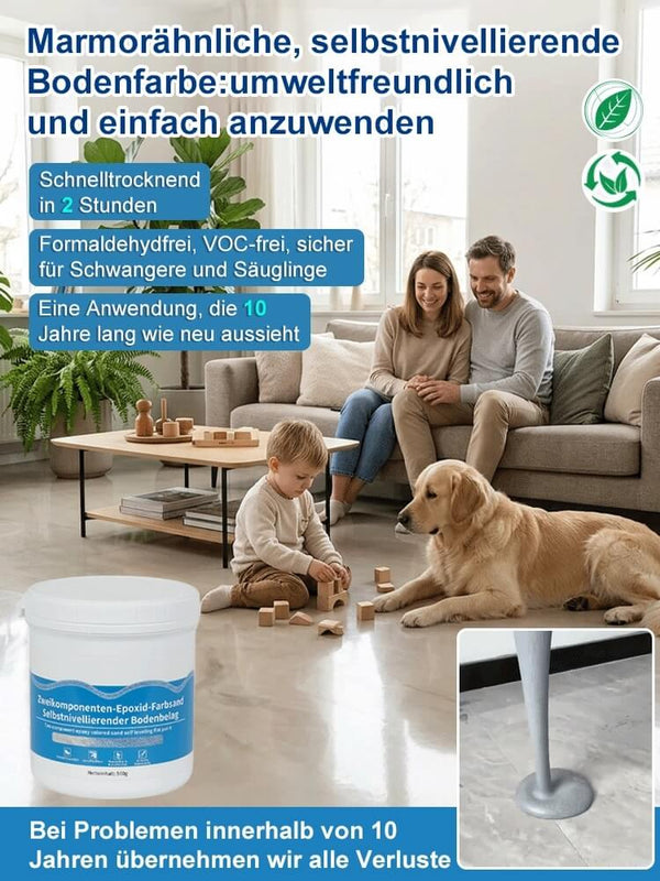 Marble-Effect Self-Leveling Floor Coating - Durable Decorative Surface Finish for Floors