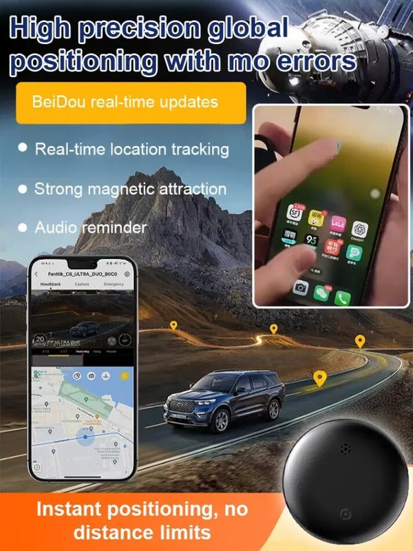 Mini GPS Tracker - Magnetic Mount with Global Tracking & Remote Monitoring