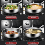 Multifunctional Stainless Steel Frying Pan - Durable Non-Stick Cooking Cookware