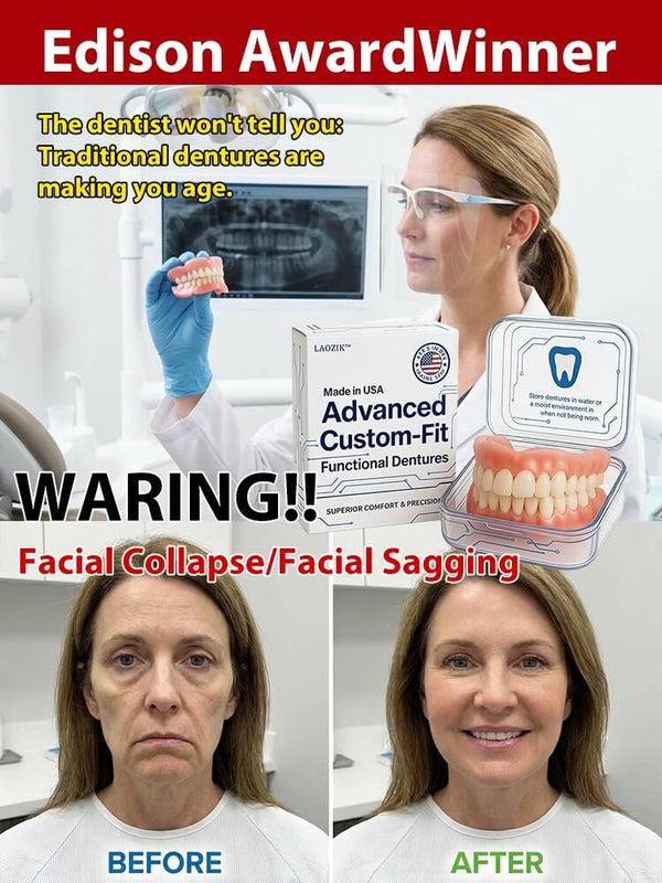 Naturally Fitted Full-Cover Cosmetic Dentures - Comfortable Natural-Looking False Teeth