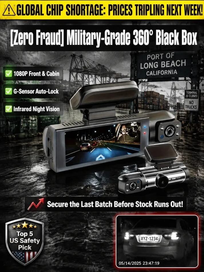 Panoramic Dash Cam - Wide-Angle Driving Safety Camera
