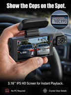 Panoramic Dash Cam - Wide-Angle Driving Safety Camera